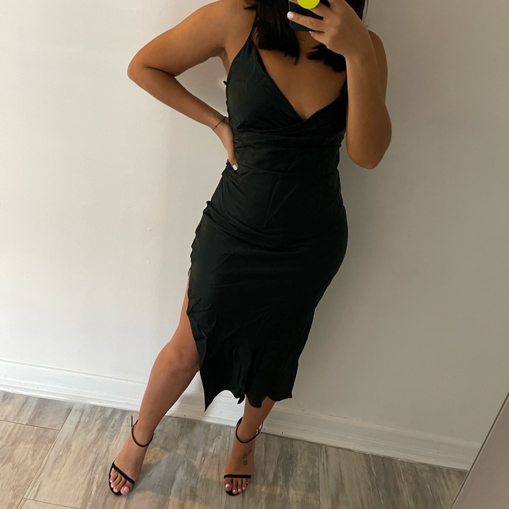 DRAPED LINGERIE-STYLE DRESS